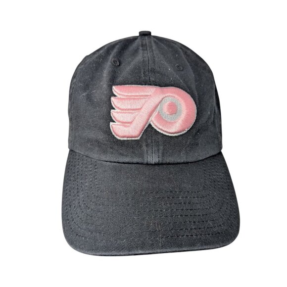 47 Brand Philadelphia Flyers Pink Embroidered Black Baseball Cap Hat One Size - Picture 2 of 11